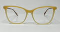 Yellow eyeglasses on a white background